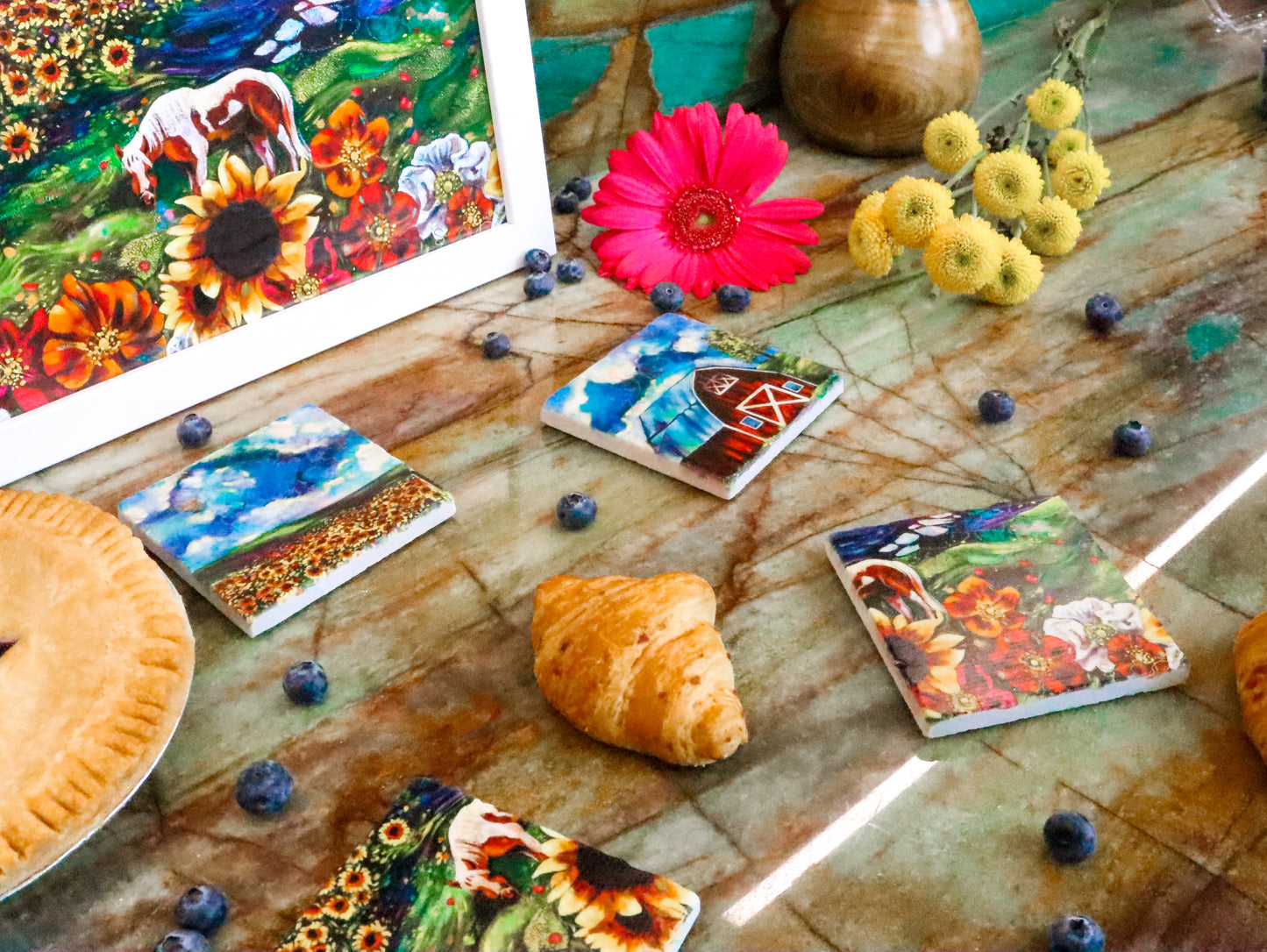 "No Eye Has Seen" Heaven Vision Marble Coaster Set