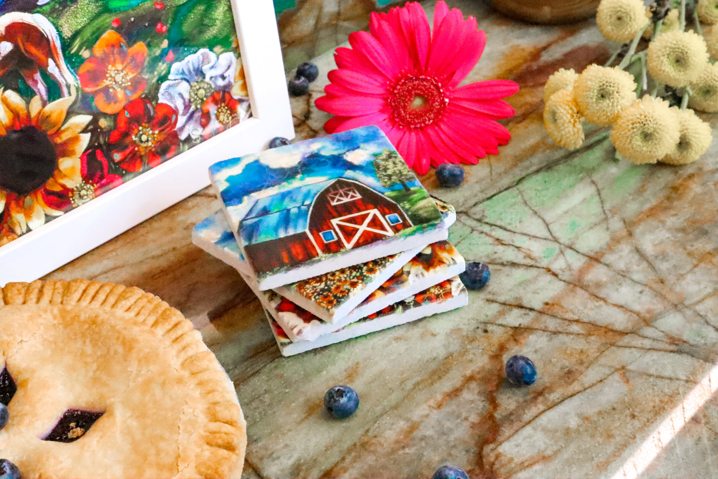 "No Eye Has Seen" Heaven Vision Marble Coaster Set