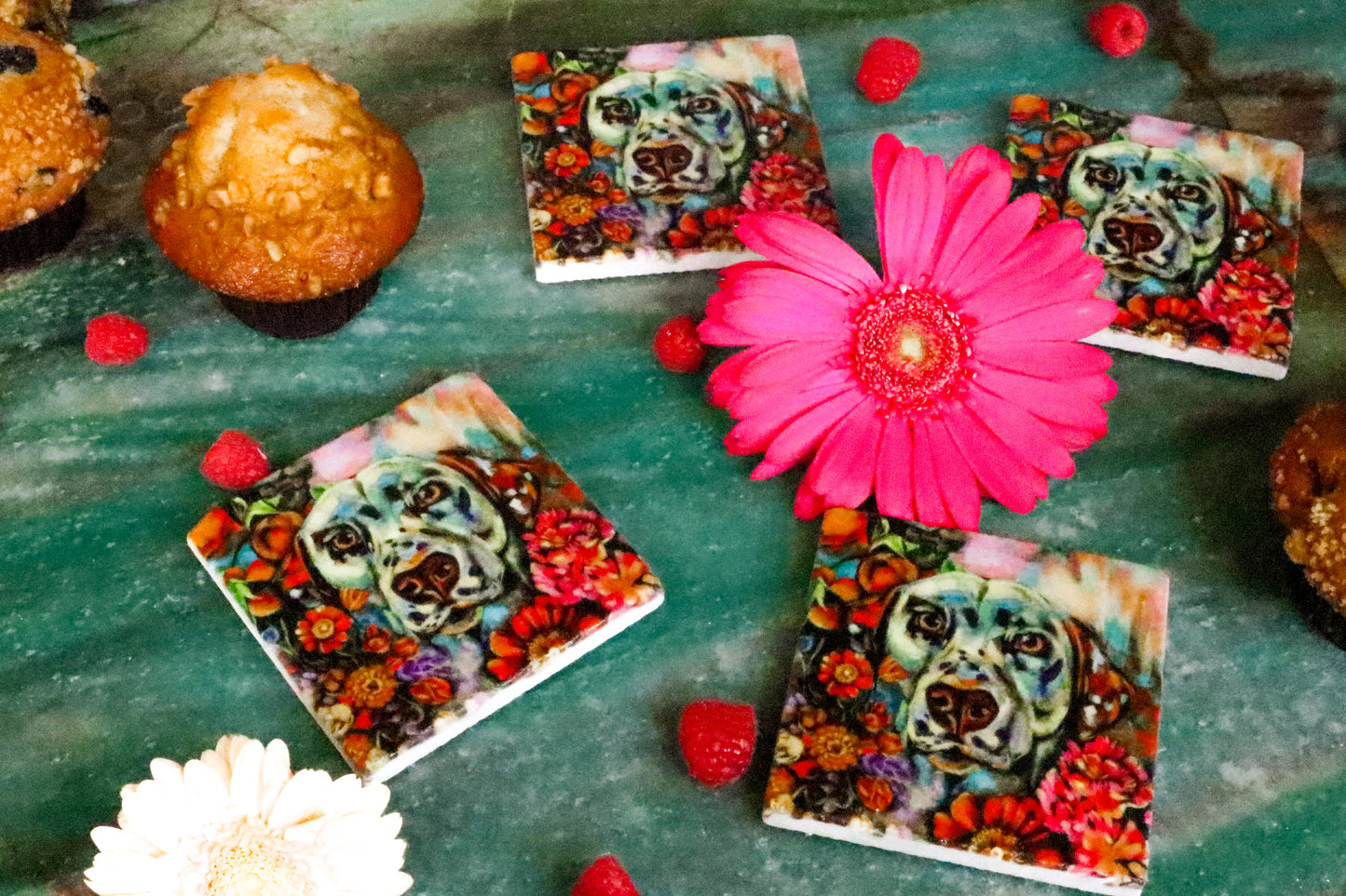 "I See You" Dog Marble Coaster Set