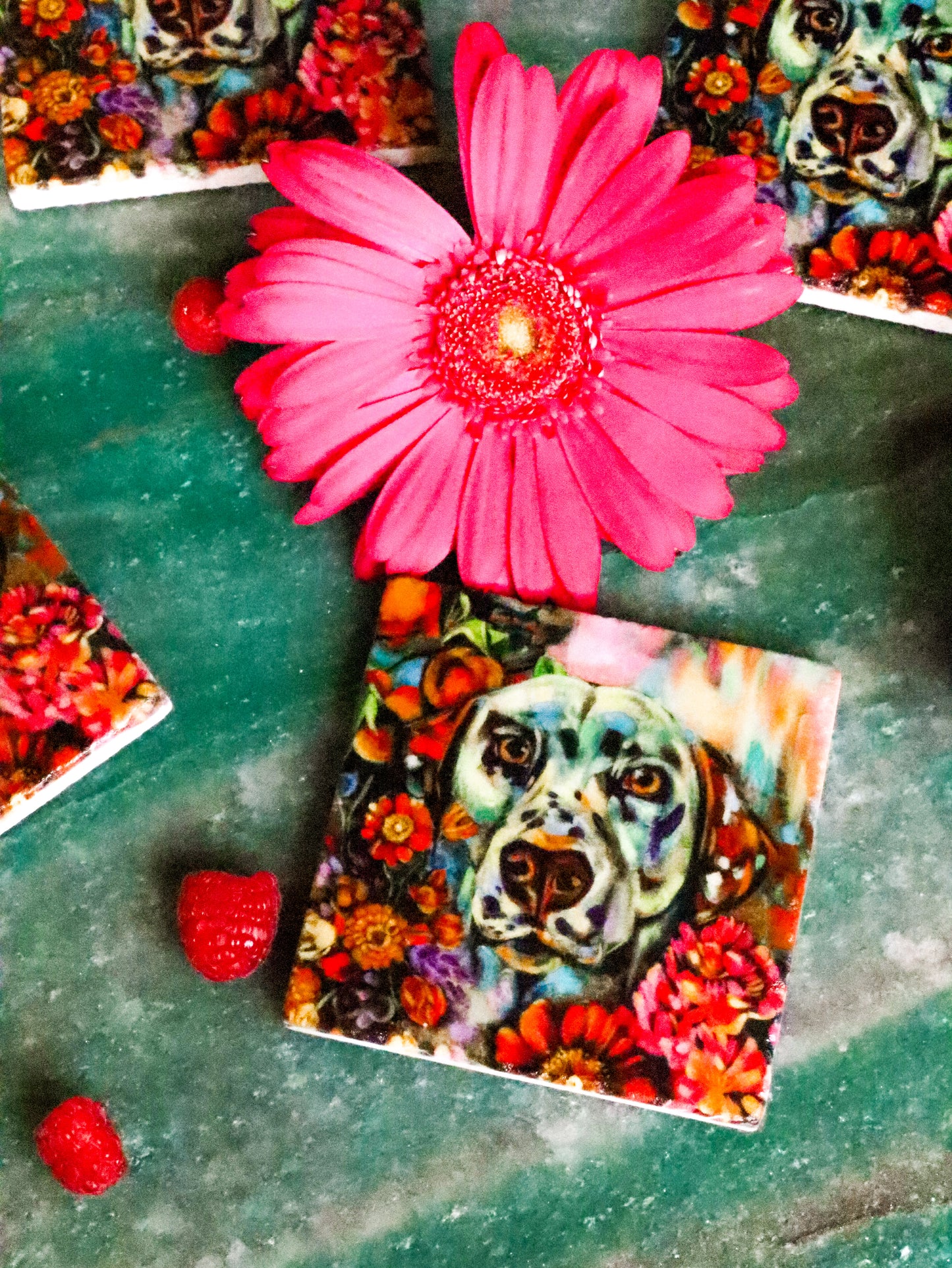 "I See You" Dog Marble Coaster Set