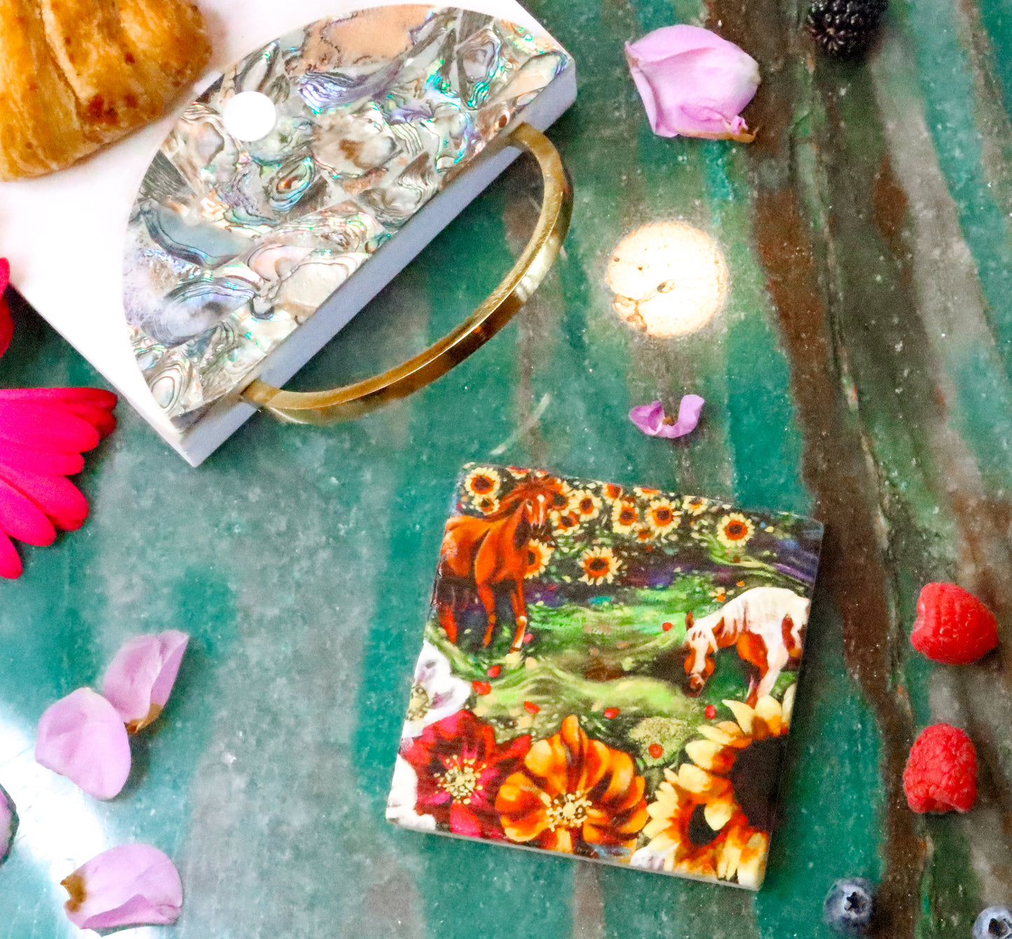 "No Eye Has Seen" Heaven Vision Marble Coaster Set