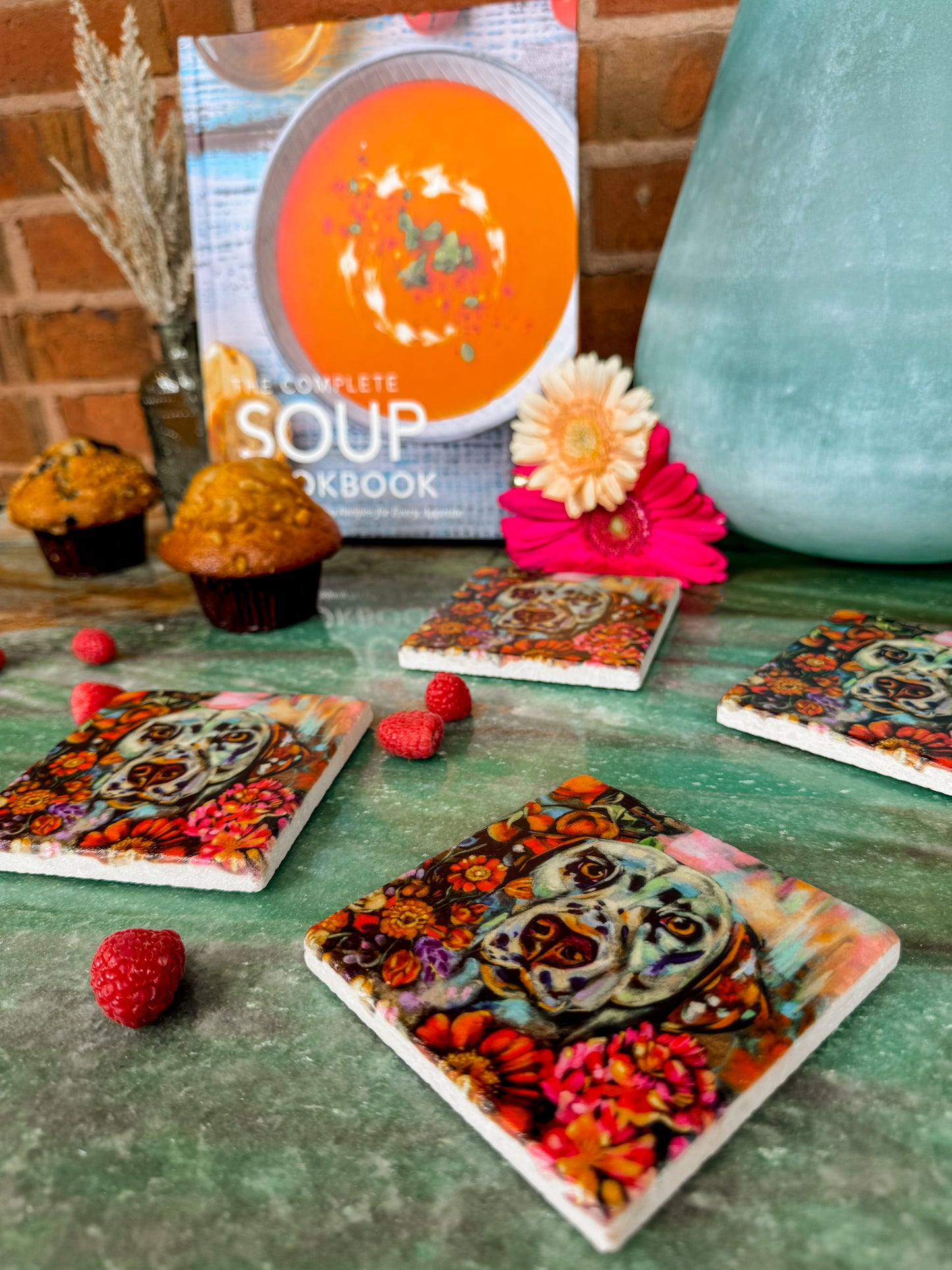 "I See You" Dog Marble Coaster Set